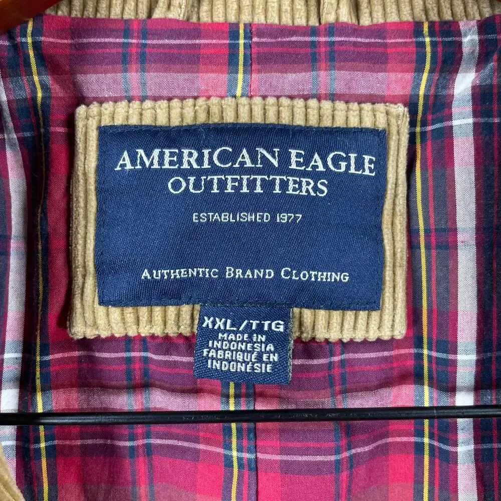 American Eagle Corduroy Blazer Sports Coat Men's XXL Brown Single Breast
